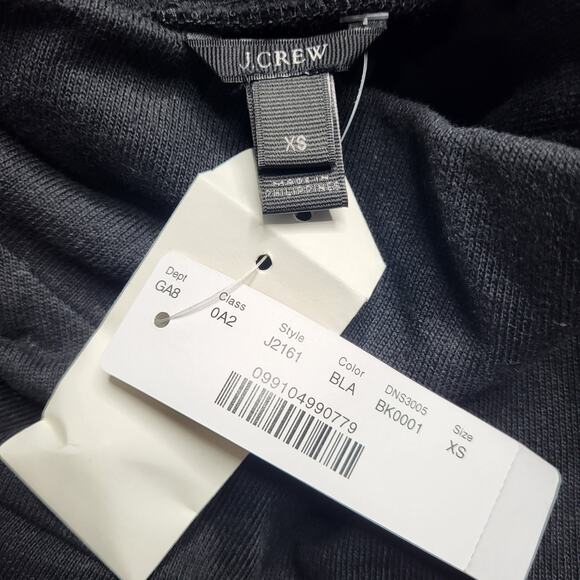 J. Crew Button Shoulder Turtleneck Sweatshirt Black Cotton Long Sleeve Preppy XS - Picture 8 of 10